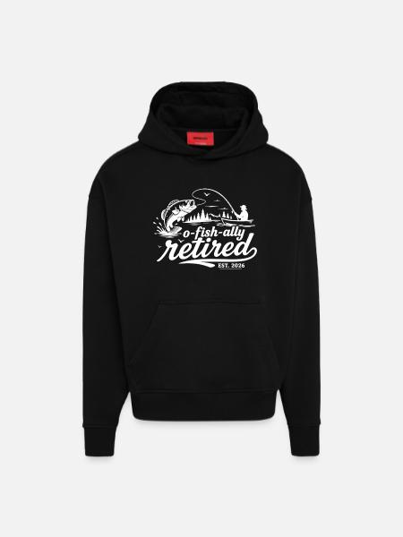 Officially retired 2026 | Humor Fishing - Hoodie- made by SPREAD  - SOLID BLACK