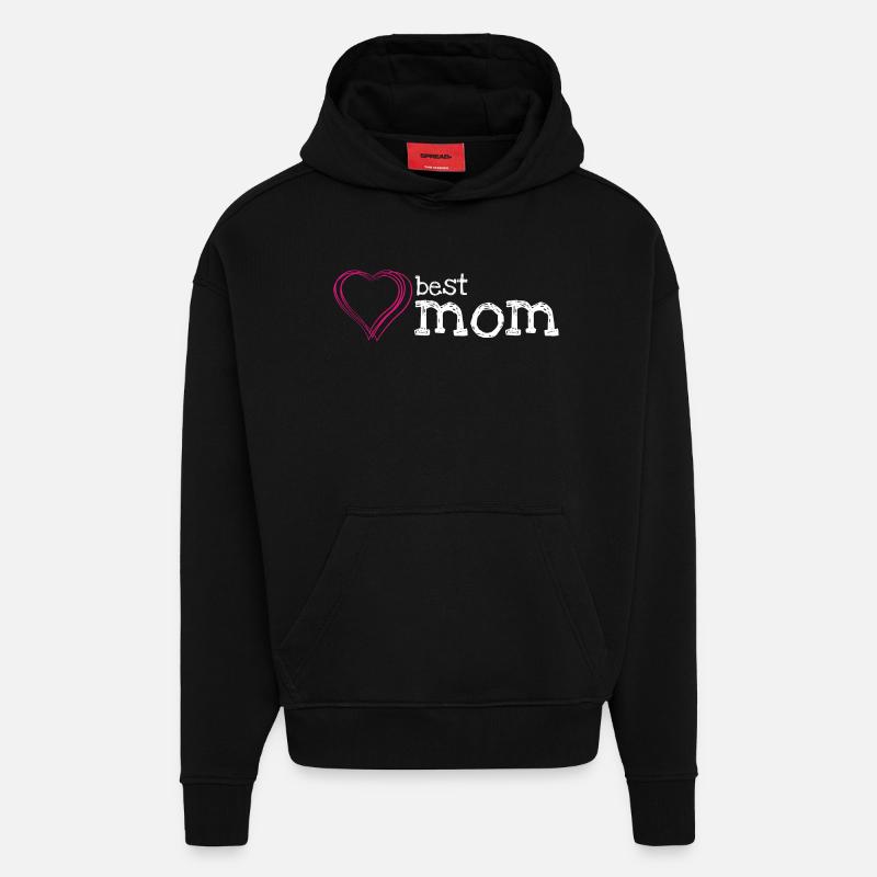 La meilleure maman - Sweat à capuche bio épais oversize fabriqué en UE - SOLID BLACK