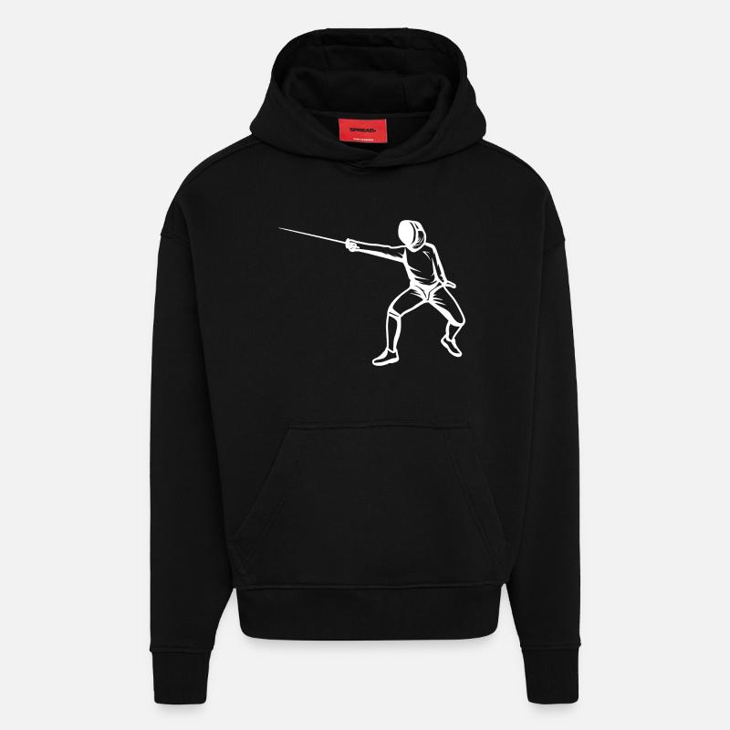 Fechter Skizze - Hoodie- made by SPREAD - SOLID BLACK