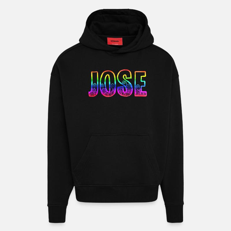 jose rs regenbogen - Hoodie- made by SPREAD  - SOLID BLACK