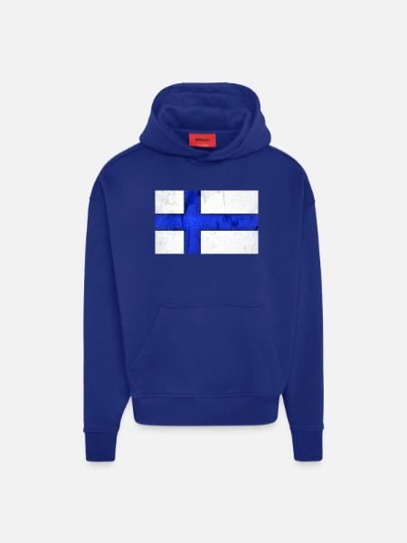 Finland Flag - Hoodie- made by SPREAD - SOLID BLACK
