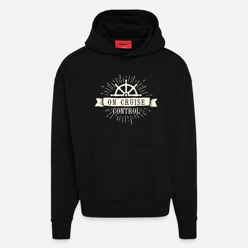 On Cruise Control Nautical Emblem - Hoodie- made by SPREAD - SOLID BLACK