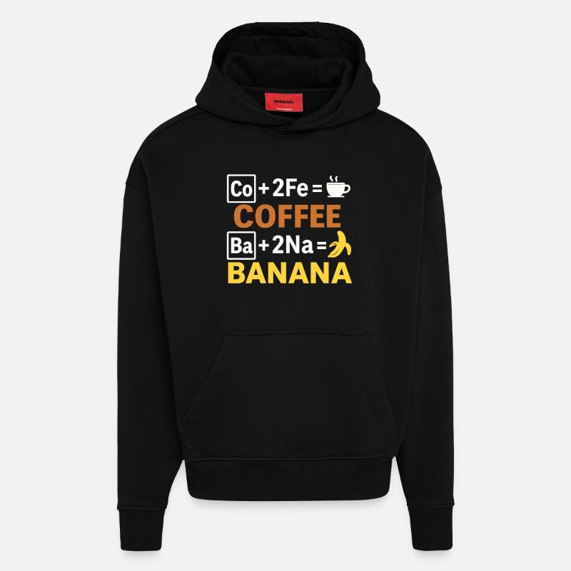Équation café-banane - Sweat à capuche bio épais oversize fabriqué en UE - SOLID BLACK