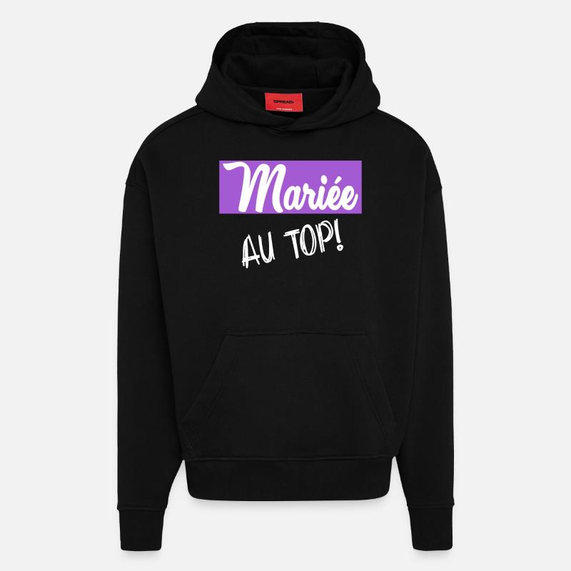 EVJF. MARIEE - Sweat à capuche bio épais oversize fabriqué en UE - SOLID BLACK