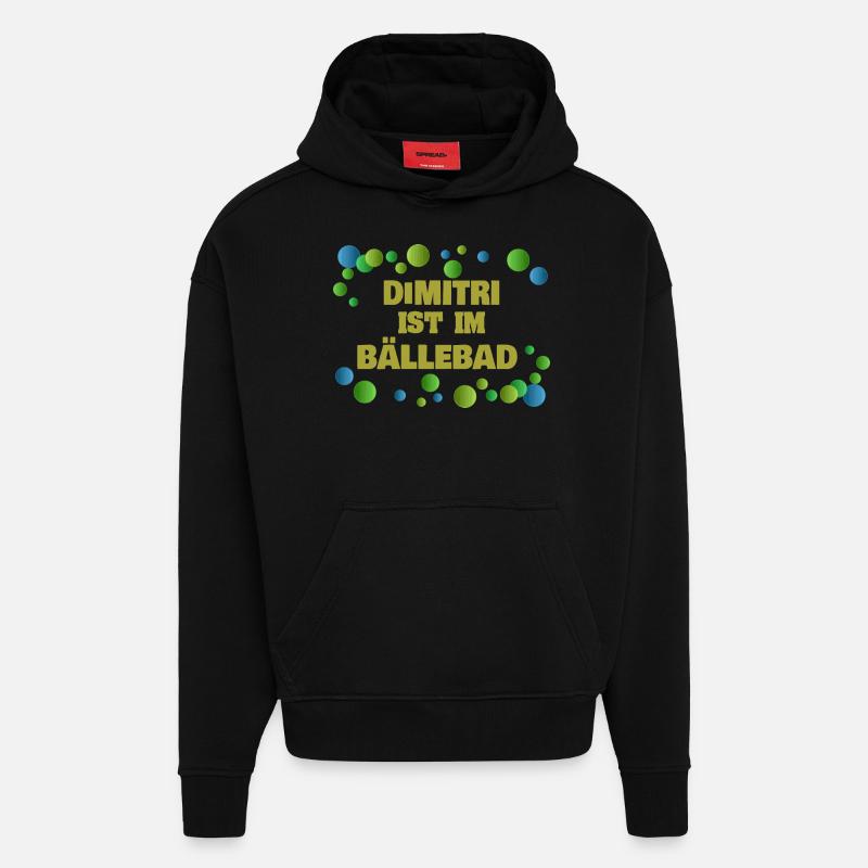 Boules Dimitri - Sweat à capuche bio épais oversize fabriqué en UE - SOLID BLACK