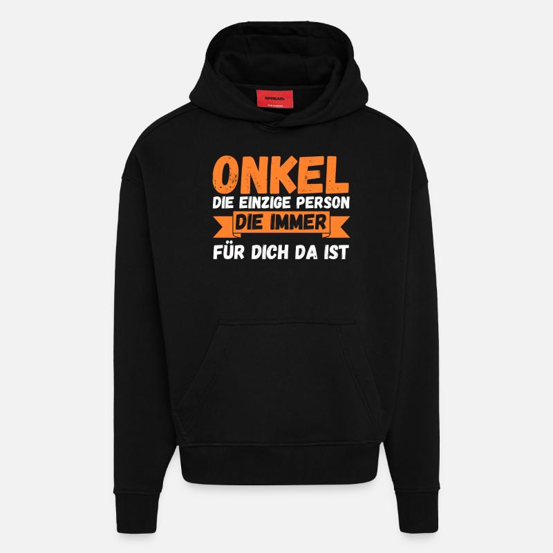 Oncle - Sweat à capuche bio épais oversize fabriqué en UE - SOLID BLACK