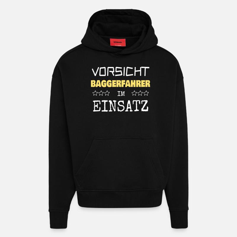 Excavator Operator - Hoodie- made by SPREAD  - SOLID BLACK