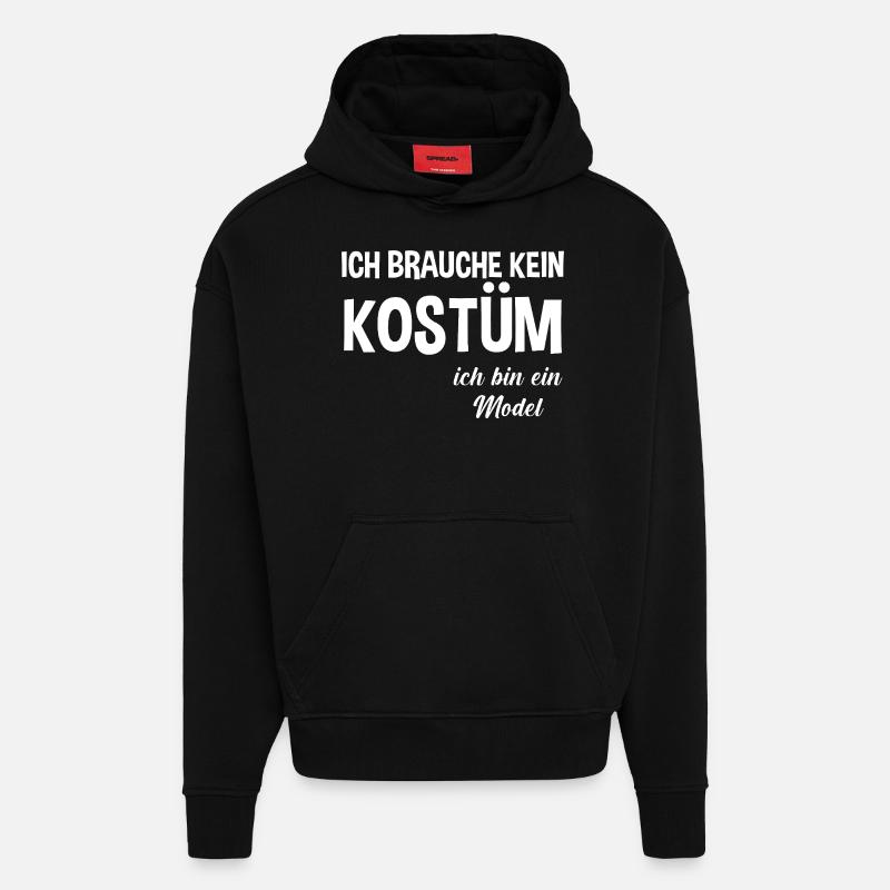 Carnaval de Jecken Carnaval - Sweat à capuche bio épais oversize fabriqué en UE - SOLID BLACK