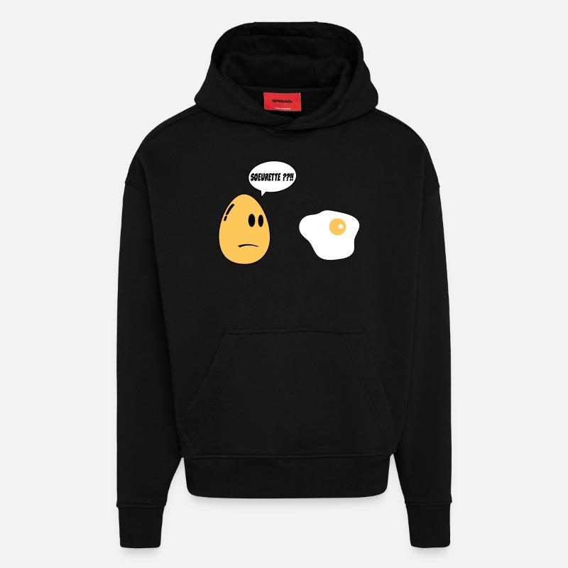 SOEURETTE oeuf - Sweat à capuche bio épais oversize fabriqué en UE - SOLID BLACK