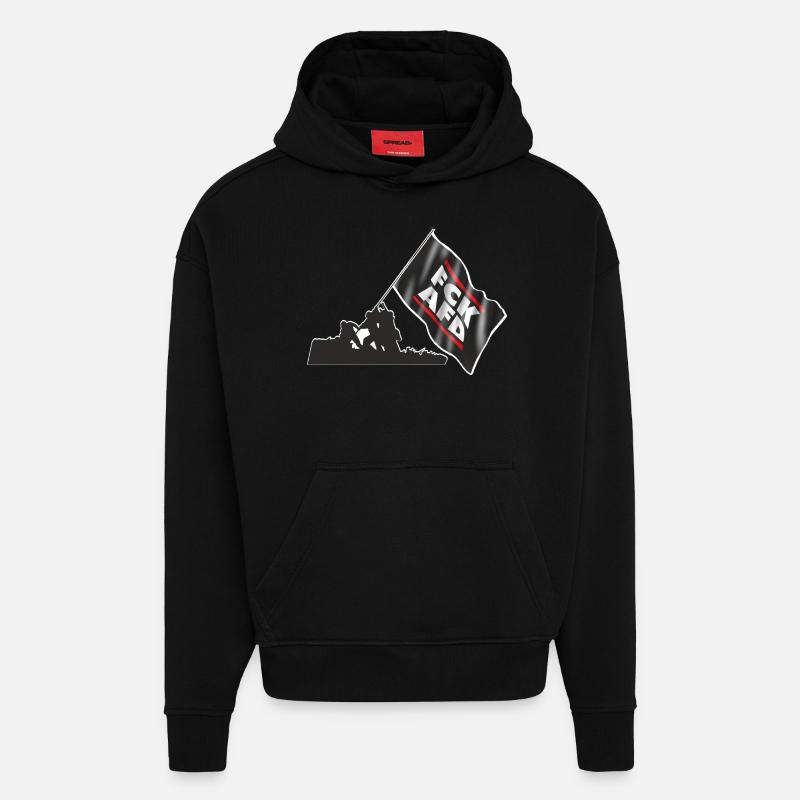 FCKAFD - Hoodie- made by SPREAD  - SOLID BLACK