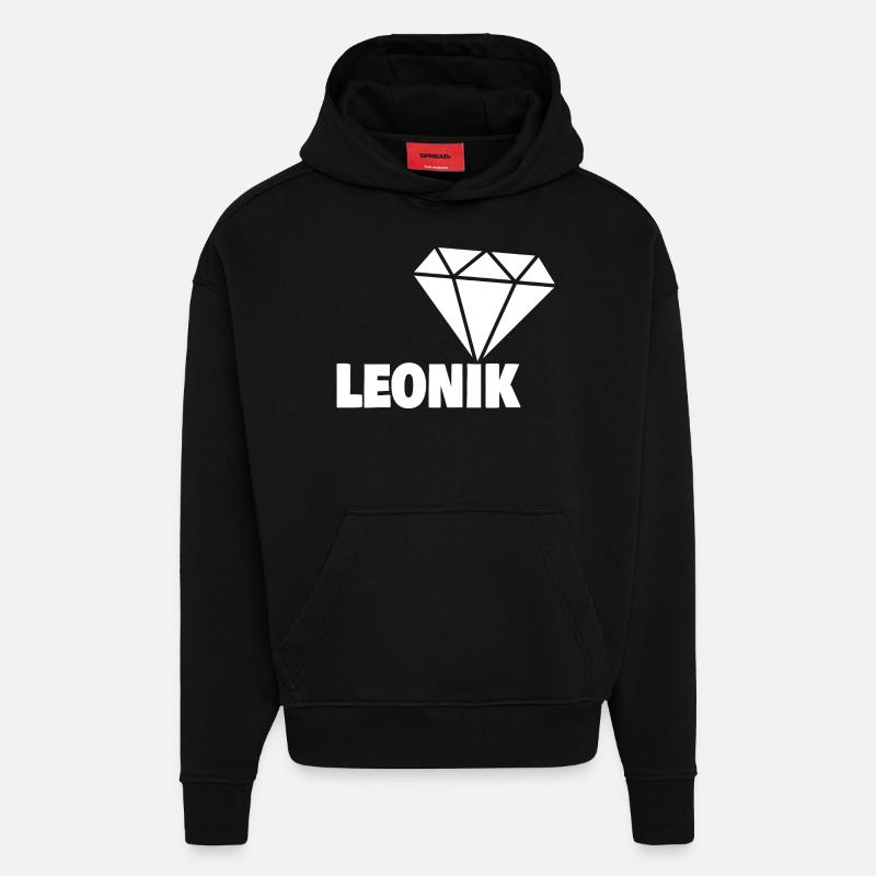Cadeau pour Leonik - Sweat à capuche bio épais oversize fabriqué en UE - SOLID BLACK
