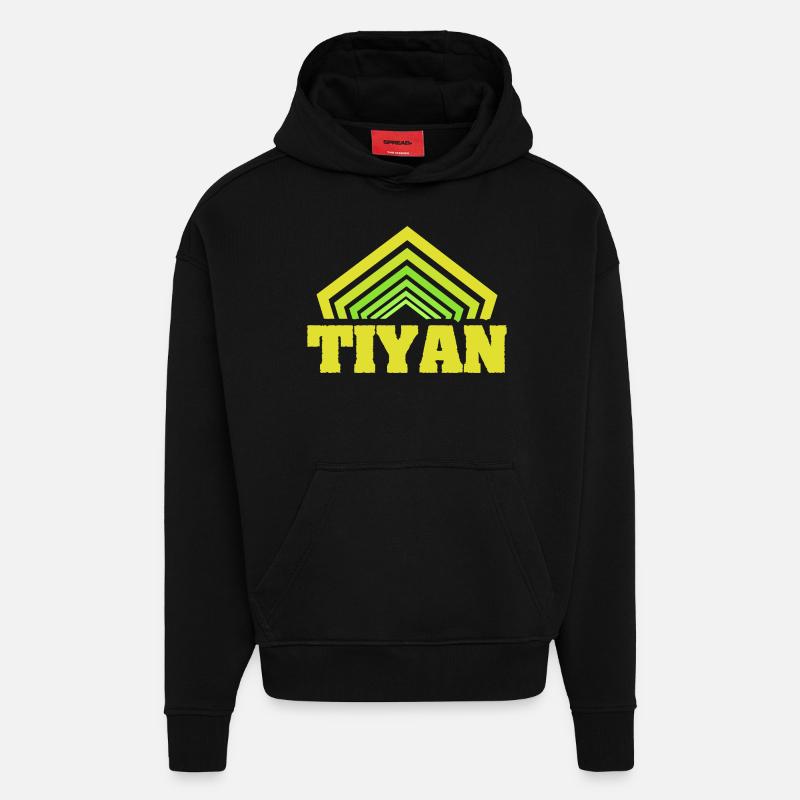 Tiyan comme prénom - Sweat à capuche bio épais oversize fabriqué en UE - SOLID BLACK