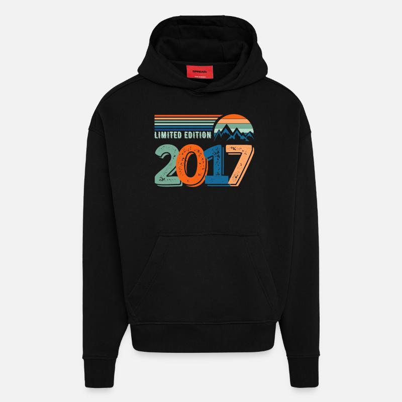 Limited edition 2017 - Sweat à capuche bio épais oversize fabriqué en UE - SOLID BLACK