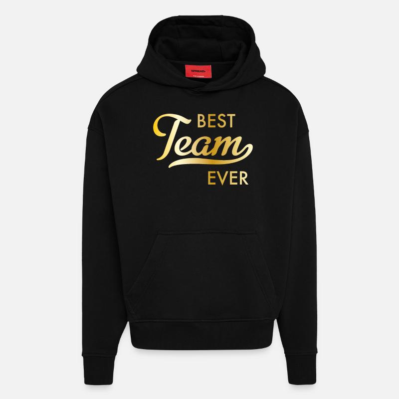 Meilleure équipe - Sweat à capuche bio épais oversize fabriqué en UE - SOLID BLACK