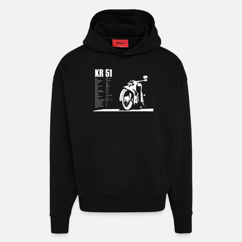 Simson Schwalbe Kr-51 - Hoodie- made by SPREAD  - SOLID BLACK