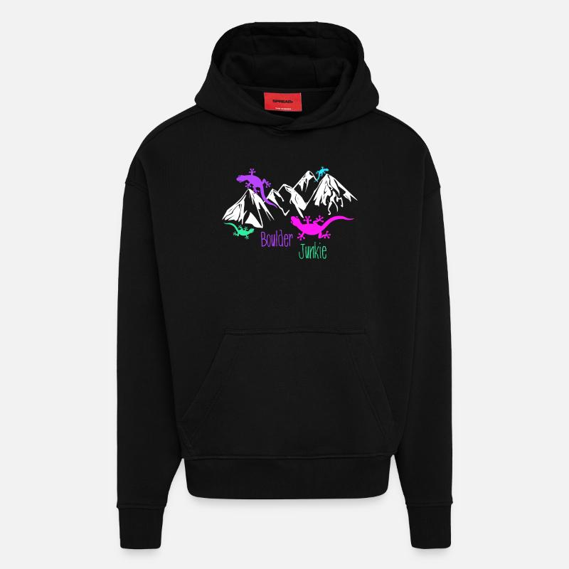Boulder Bouldering Boulderer Boulding - Hoodie- made by SPREAD  - SOLID BLACK