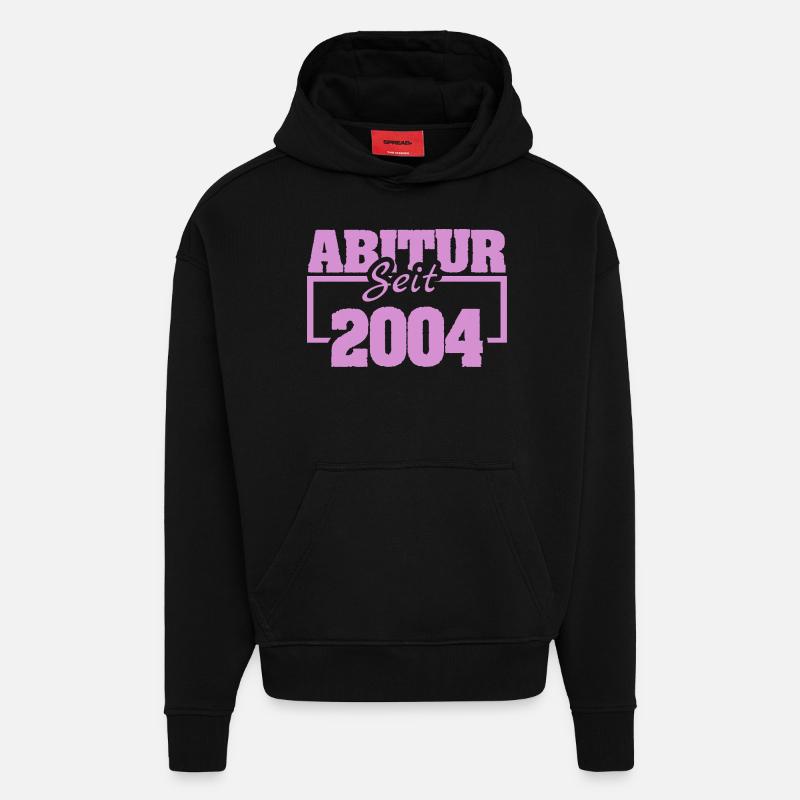 Abi 2004 - Sudadera con capucha orgánica oversize de gran gramaje fabricada en la UE - SOLID BLACK