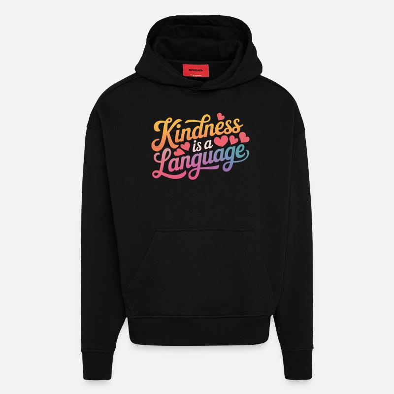 Altruisme Don désintéressé Donner d’école - Sweat à capuche bio épais oversize fabriqué en UE - SOLID BLACK