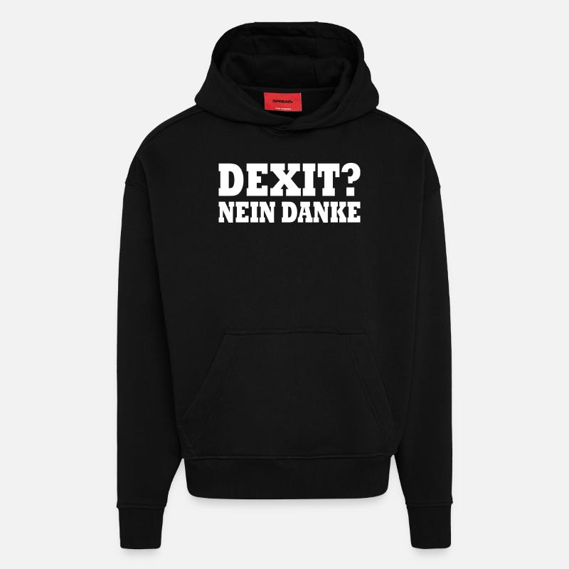 Dexit no thanks - Hoodie- made by SPREAD  - SOLID BLACK