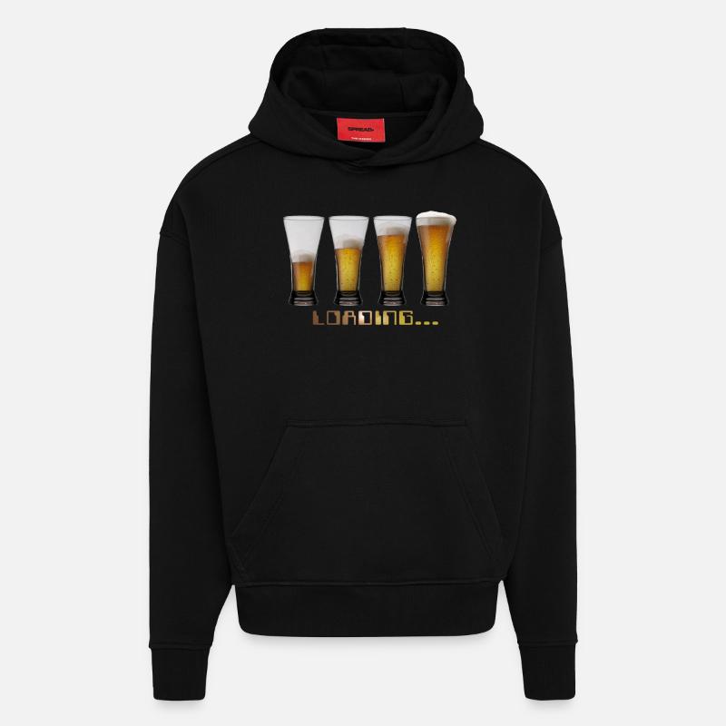 tshirt loading beers by customstyle - Sweat à capuche bio épais oversize fabriqué en UE - SOLID BLACK