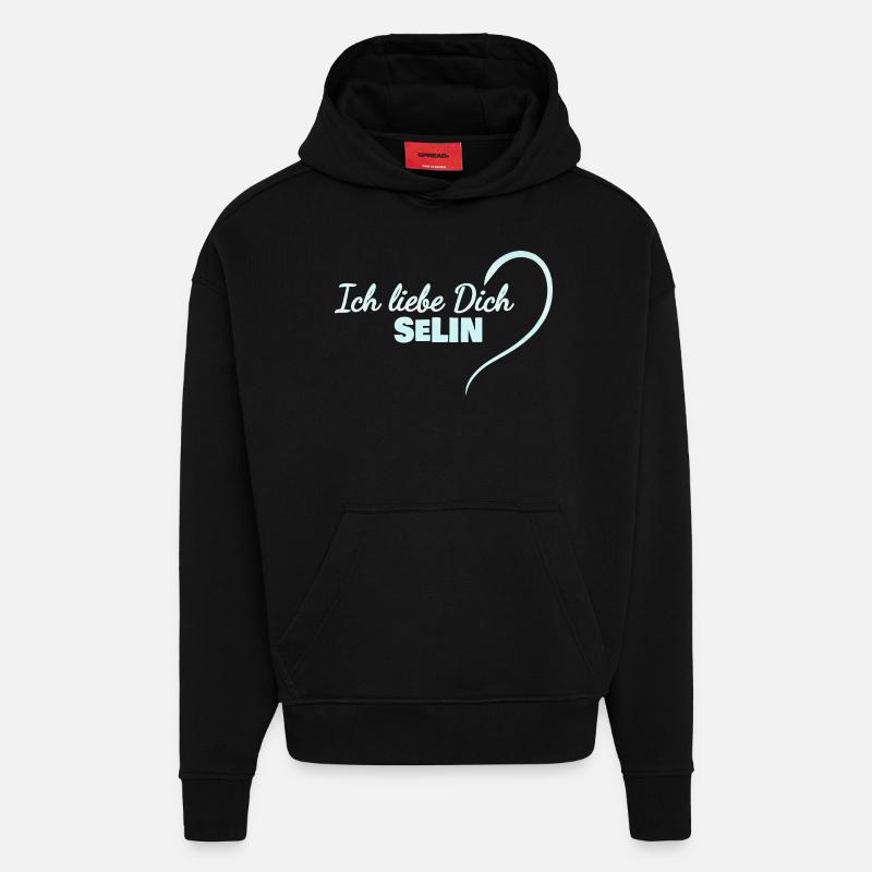 Selin - Sweat à capuche bio épais oversize fabriqué en UE - SOLID BLACK