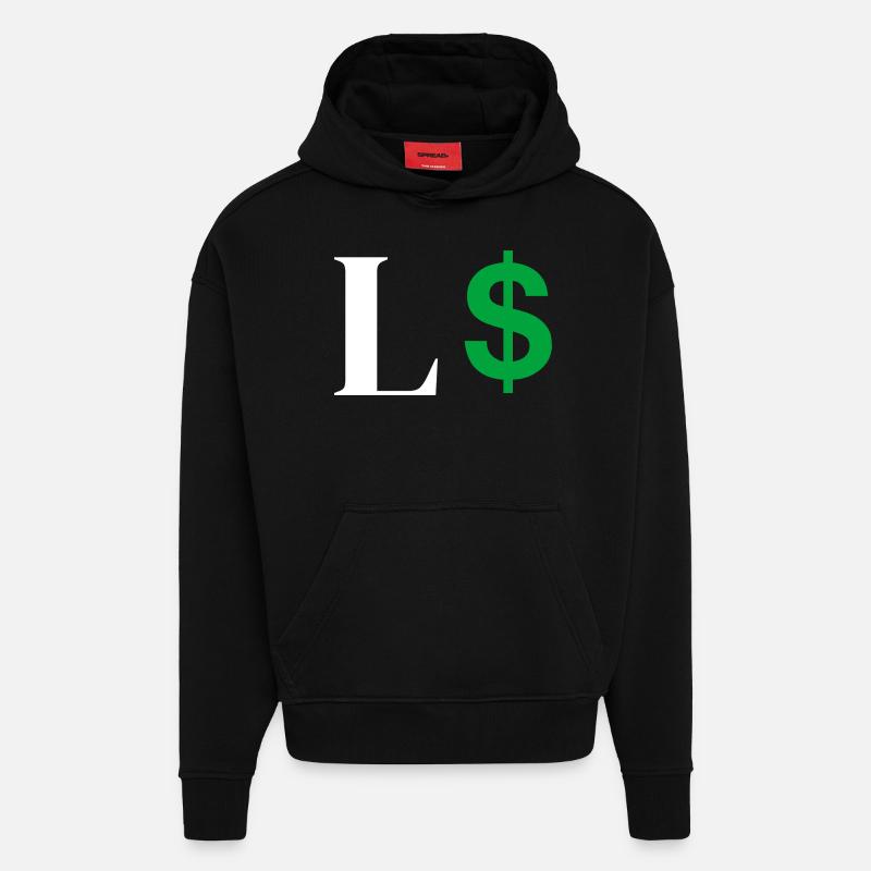 Buchstabe l Dollar - Hoodie- made by SPREAD - SOLID BLACK