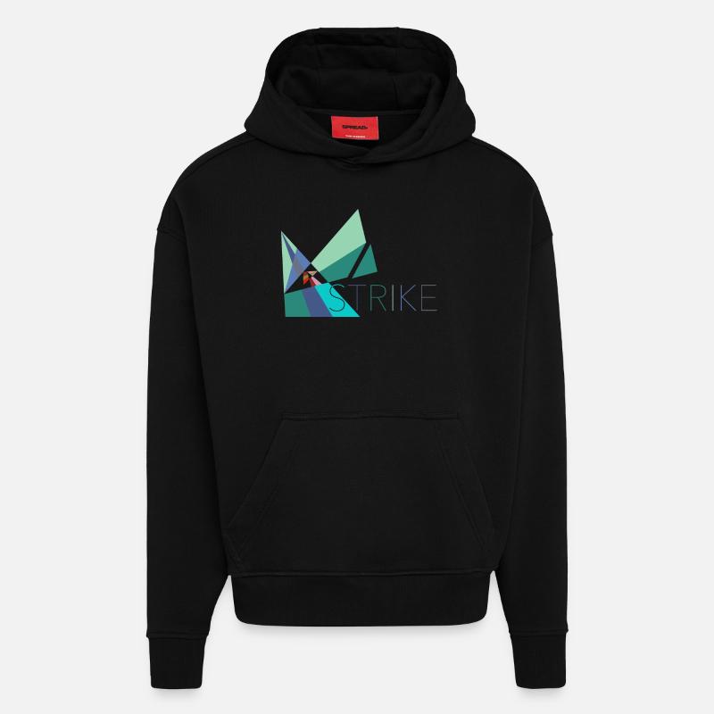 Grève - Grève, refus de travail - Sweat à capuche bio épais oversize fabriqué en UE - SOLID BLACK