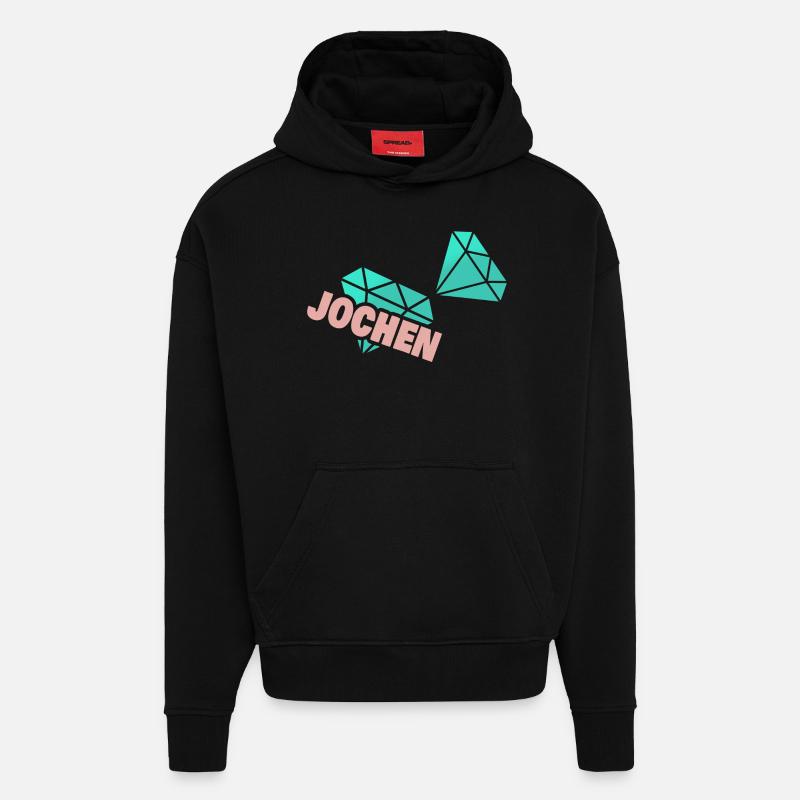 Jochen en tant que papa - Sweat à capuche bio épais oversize fabriqué en UE - SOLID BLACK