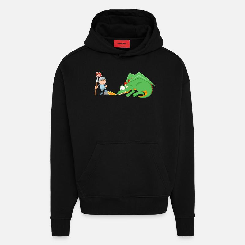 Ritter und Drache - Hoodie- made by SPREAD  - SOLID BLACK