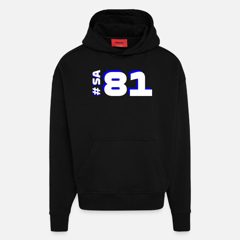 SA81 - Sweat à capuche bio épais oversize fabriqué en UE - SOLID BLACK