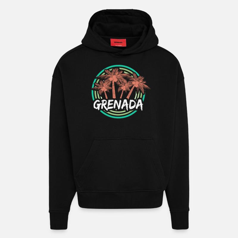 Cadeau pour la Grenade - Sweat à capuche bio épais oversize fabriqué en UE - SOLID BLACK