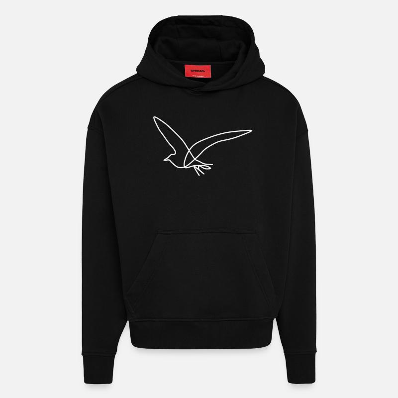 mouette - Sweat à capuche bio épais oversize fabriqué en UE - SOLID BLACK