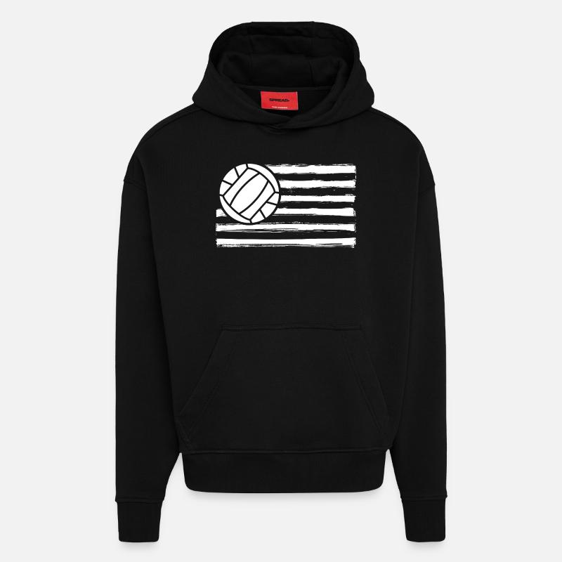Joueurs de handball Handball - Sweat à capuche bio épais oversize fabriqué en UE - SOLID BLACK