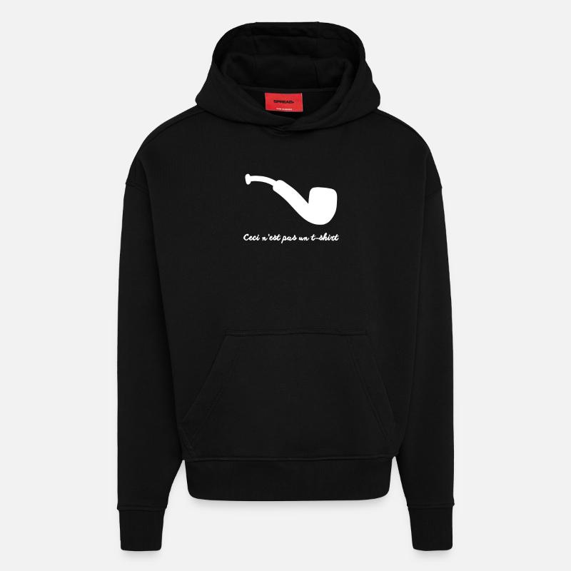 Pipe tshirt white - Sweat à capuche bio épais oversize fabriqué en UE - SOLID BLACK