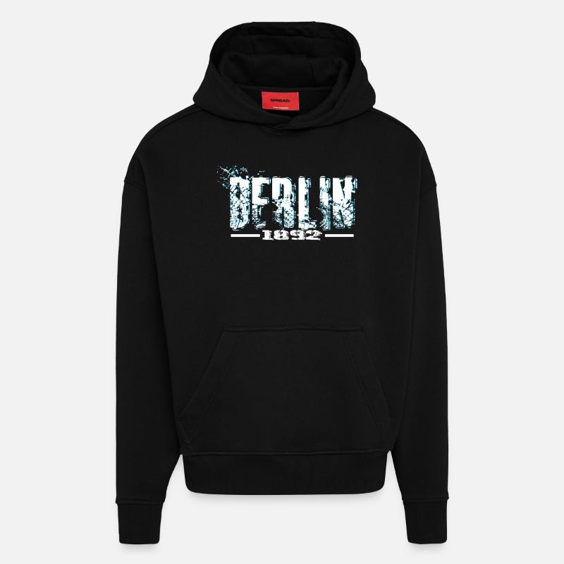 Berlin - Sweat à capuche bio épais oversize fabriqué en UE - SOLID BLACK