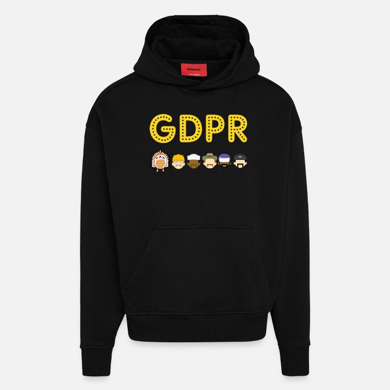 GDPR - Sweat à capuche bio épais oversize fabriqué en UE - SOLID BLACK