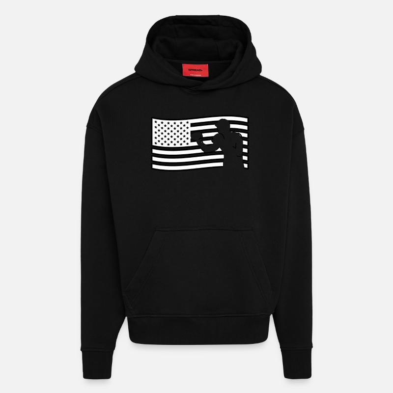 Boxe - Sweat à capuche bio épais oversize fabriqué en UE - SOLID BLACK