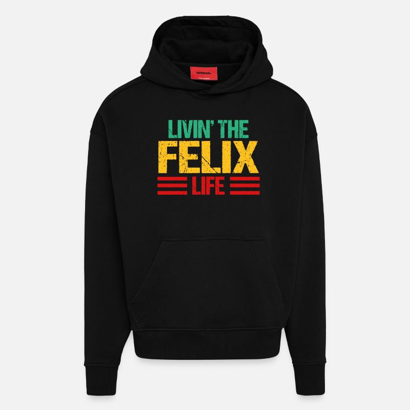 Felix - Sweat à capuche bio épais oversize fabriqué en UE - SOLID BLACK