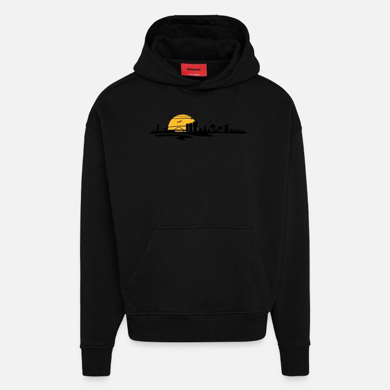 Skyline - Küste Fehmarn - Hoodie- made by SPREAD  - SOLID BLACK