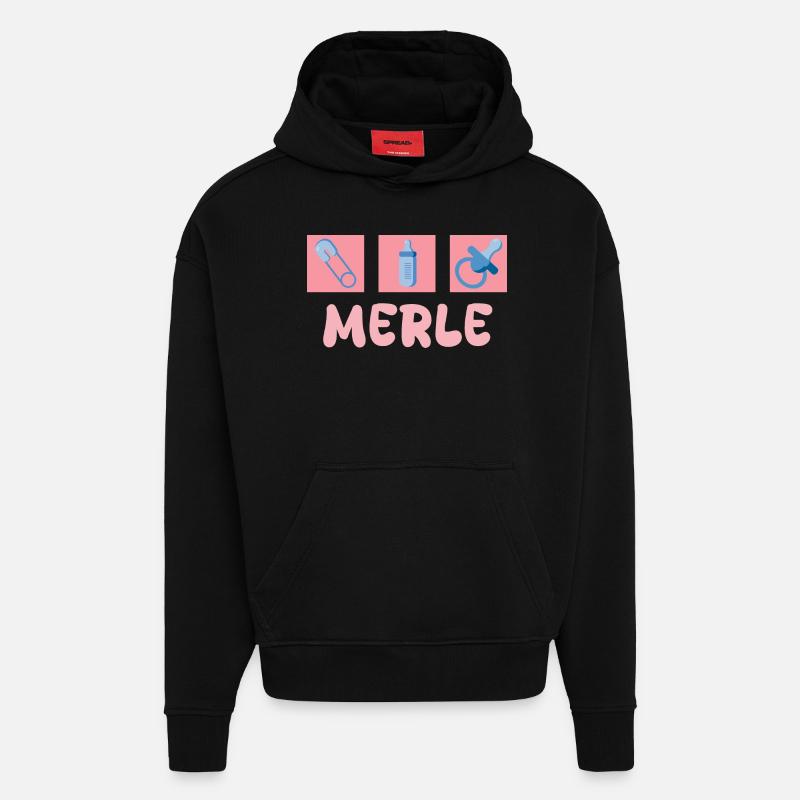 Sucette Merle - Sweat à capuche bio épais oversize fabriqué en UE - SOLID BLACK