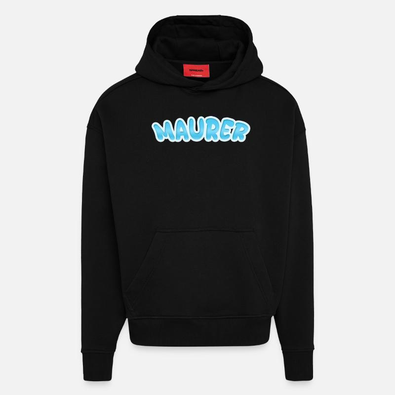 Cadeau pour maçon - Sweat à capuche bio épais oversize fabriqué en UE - SOLID BLACK