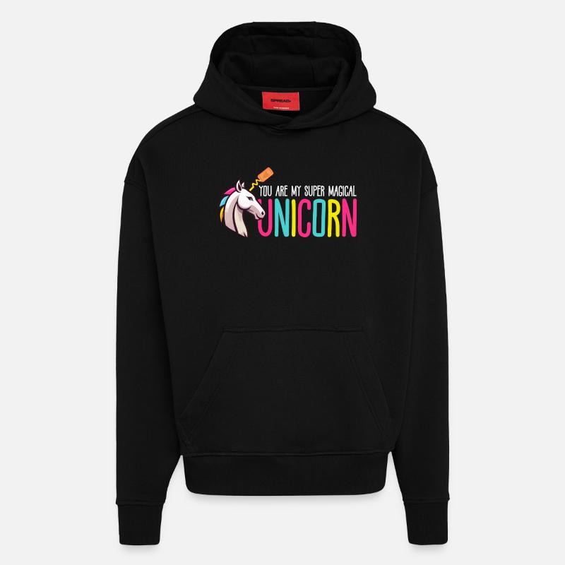 Super magisches Einhorn - Hoodie- made by SPREAD - SOLID BLACK