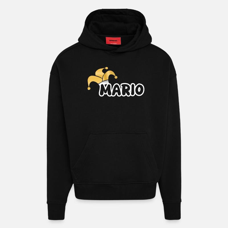 Mario de carnaval - Sweat à capuche bio épais oversize fabriqué en UE - SOLID BLACK