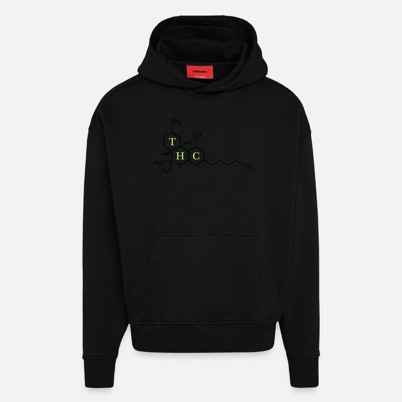 THC Struktur - Hoodie- made by SPREAD  - SOLID BLACK