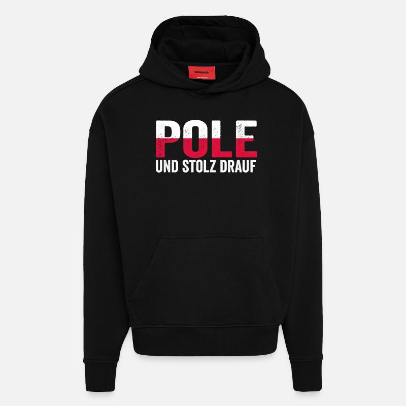 Pole Polnisch Polen - Hoodie- made by SPREAD  - SOLID BLACK