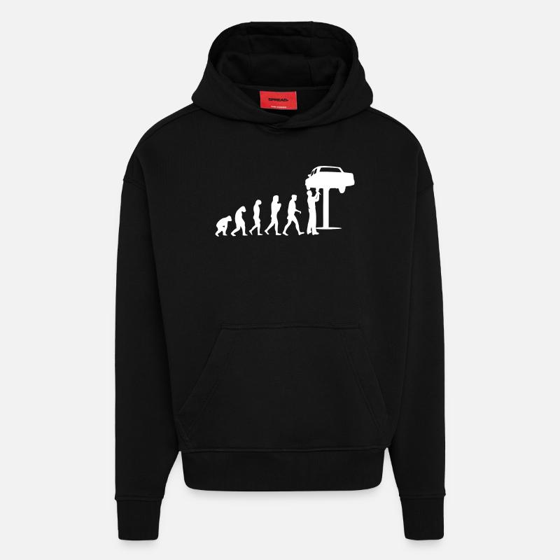 Mechaniker Evolution - Hoodie- made by SPREAD  - SOLID BLACK