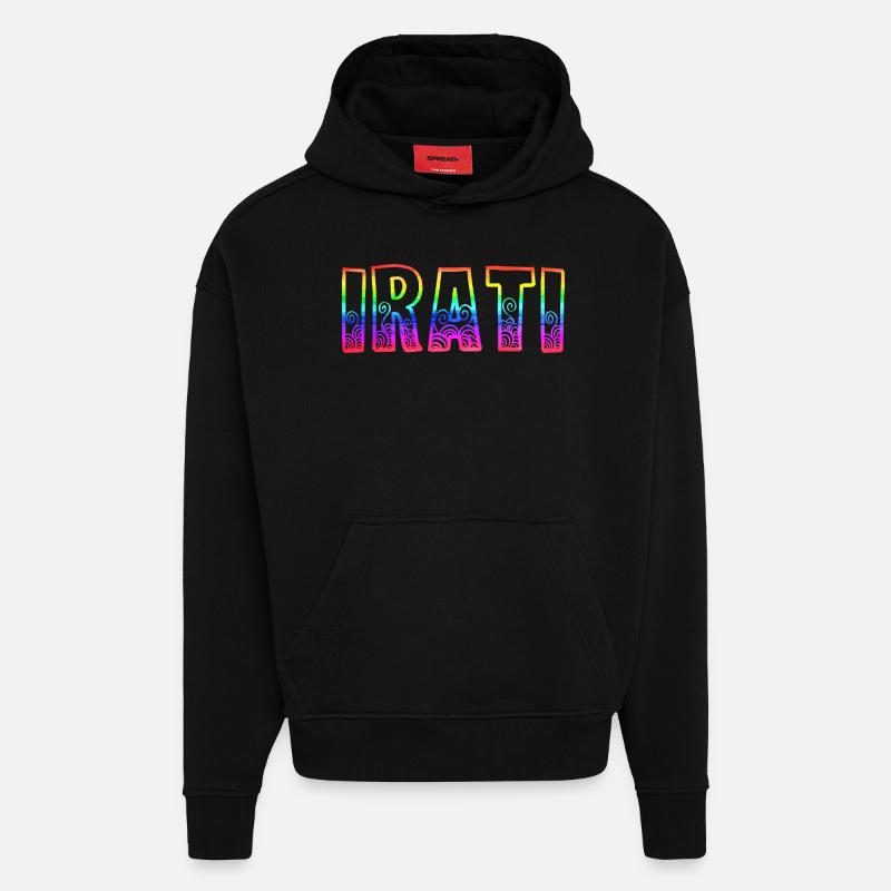 irati rs regenbogen - Hoodie- made by SPREAD  - SOLID BLACK