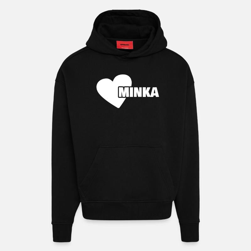 Cadeau pour Minka - Sweat à capuche bio épais oversize fabriqué en UE - SOLID BLACK