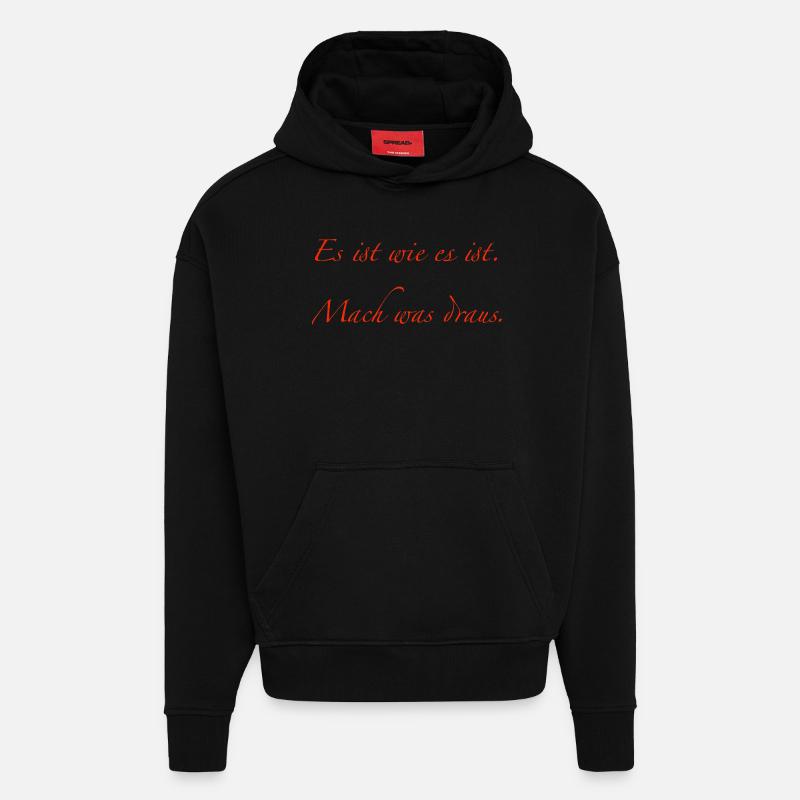 C’est ce que c’est - Sweat à capuche bio épais oversize fabriqué en UE - SOLID BLACK