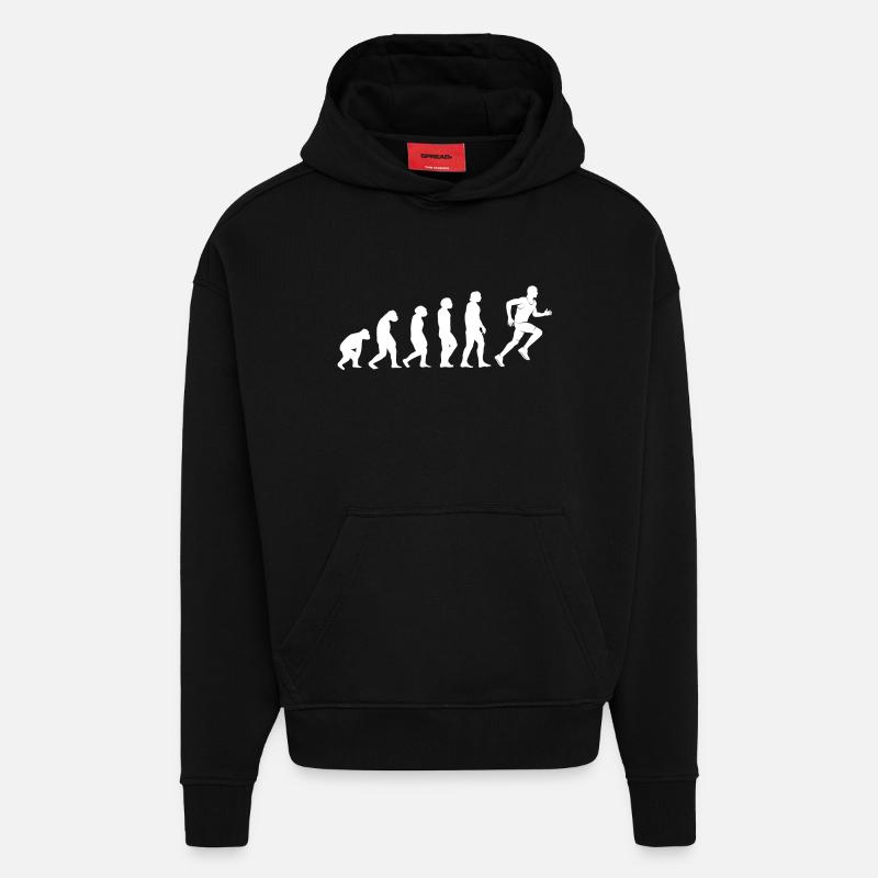 Courir l'évolution - Sweat à capuche bio épais oversize fabriqué en UE - SOLID BLACK